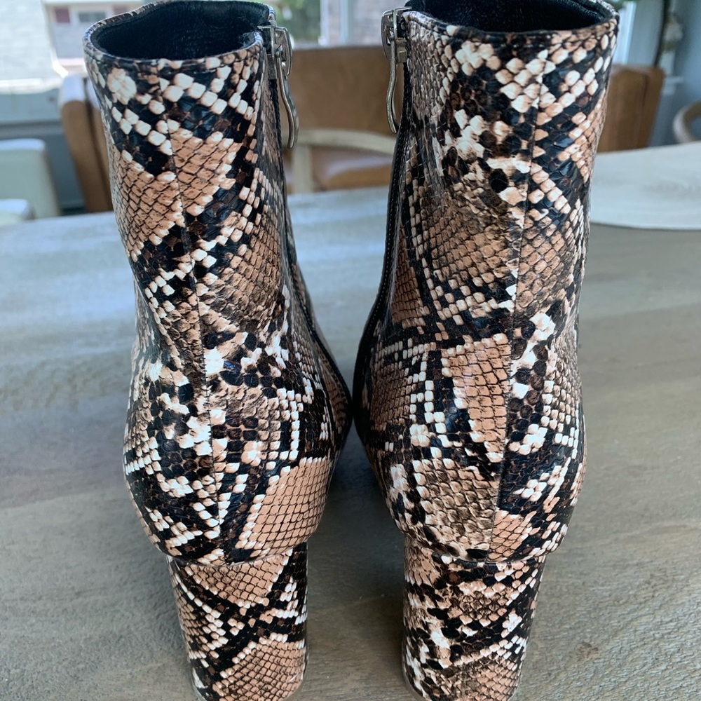 Snakeskin Heeled Booties - Picture 2 of 5